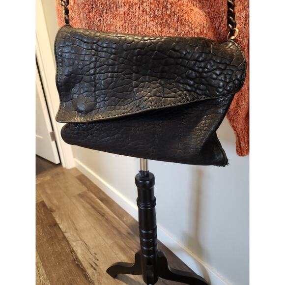 Maxon Collection Black ITALIAN NAPPA LEATHER Crossbody w Strap bag purse - Picture 5 of 12